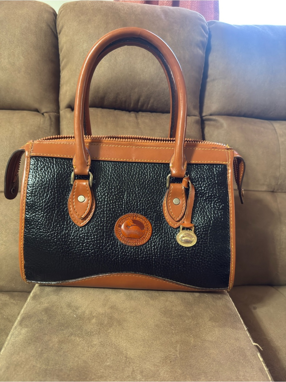 Vintage 1990s Dooney & Bourke Pebbled All Weather Leather Satchel